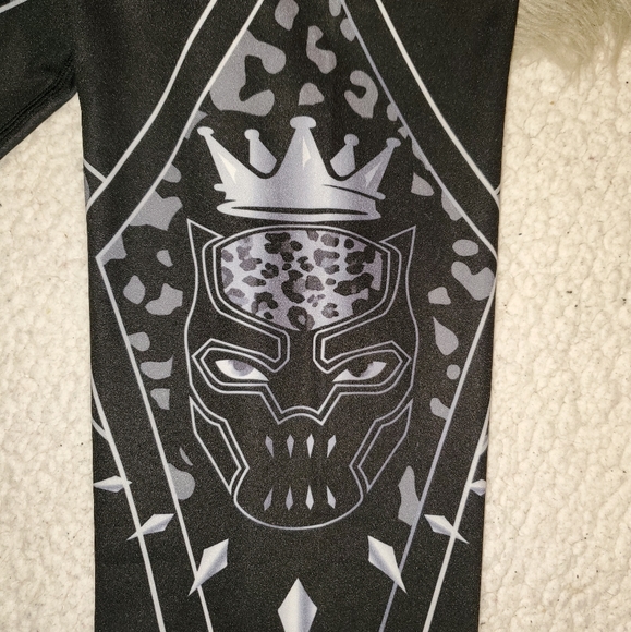 Leggings Black panther/cheeta print and diamonds L - Picture 2 of 11